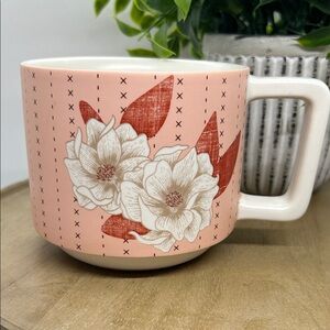 Starbucks 2019 Magnolia Flower floral stackable Coffee tea mug 12 oz